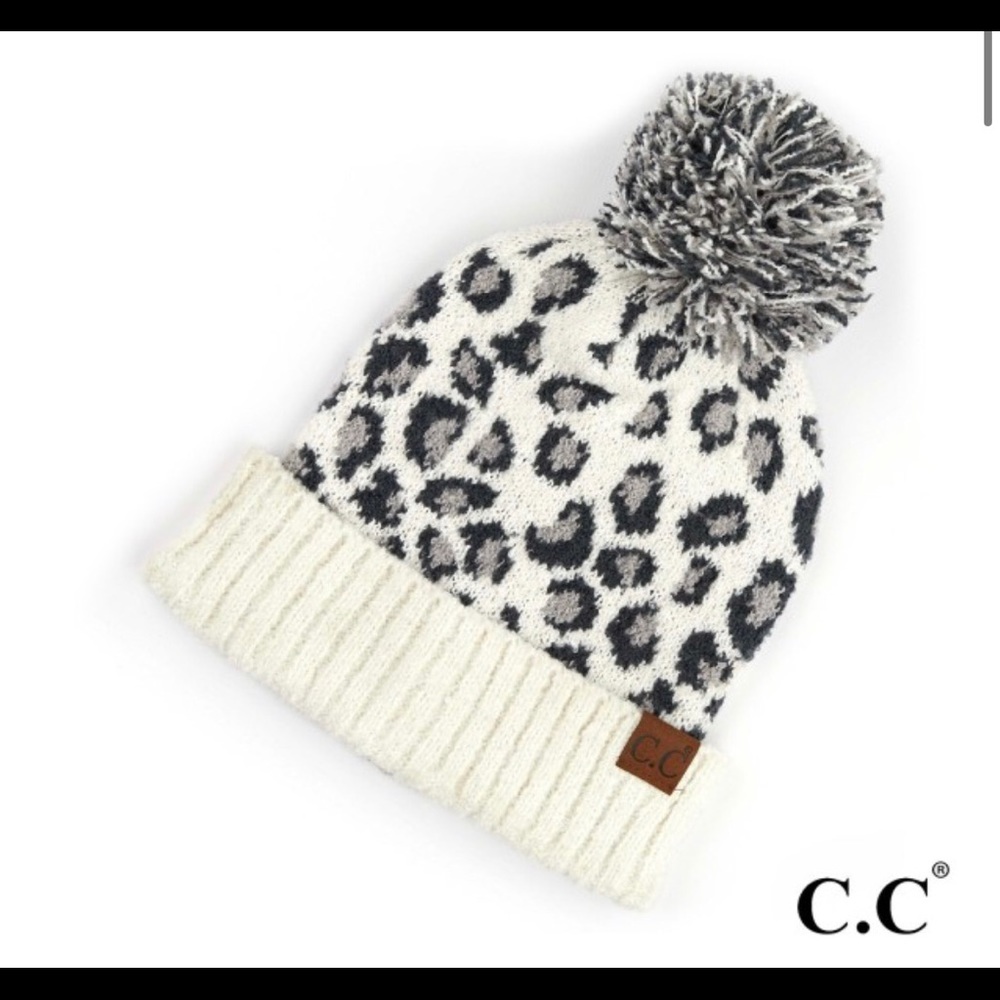 CC white leopard beanie - Picture 2 of 4